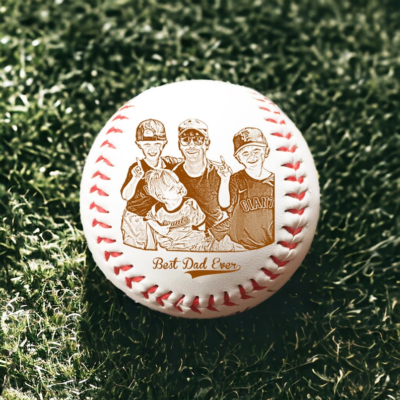 Custom Photo on Baseball Ball - Personalized Your Kids Picture Father's Day Present