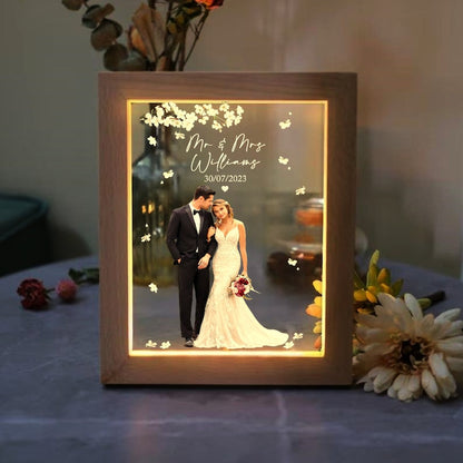 Personalized Wedding Photo Frame Lamp, Wedding Lamp Decoration, Bride And Groom Photo, Wedding Keepsake, Wedding Gift, Wedding Sign