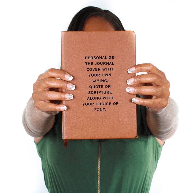 Personalized Leather journal with Custom Quote, saying or Religious scripture, Custom Name notebook, Company gifts for employees, Daughter