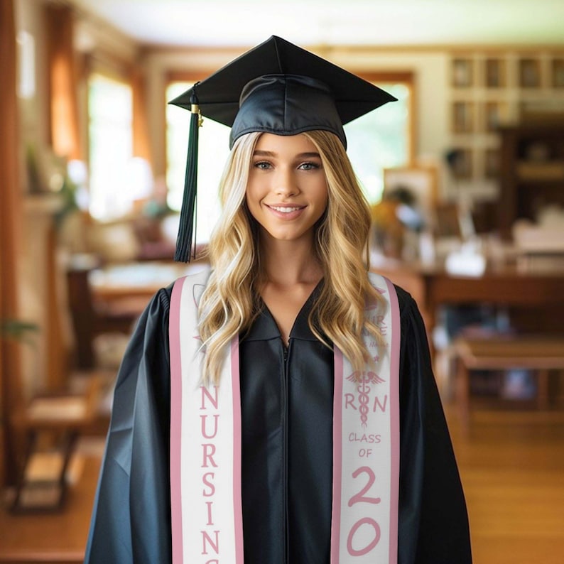 Custom RN Nursing Graduation Stole,Personalized Class of 2025 ,Custom Name Graduation Stole,Personalized Graduation Sash Gifts for Friends