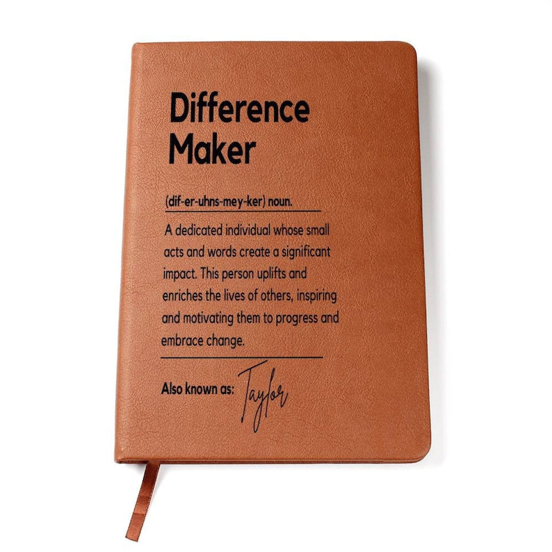 Personalized Difference Maker Journal Custom Difference Maker Gift Difference Maker Definition Gift Mentor Appreciation Gift Leader Present