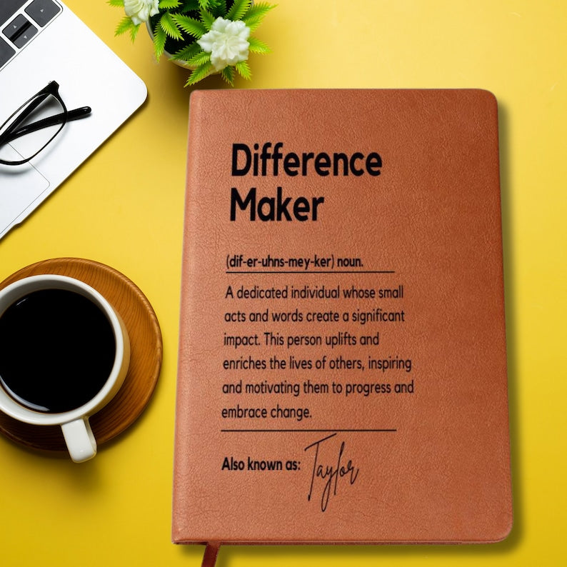 Personalized Difference Maker Journal Custom Difference Maker Gift Difference Maker Definition Gift Mentor Appreciation Gift Leader Present