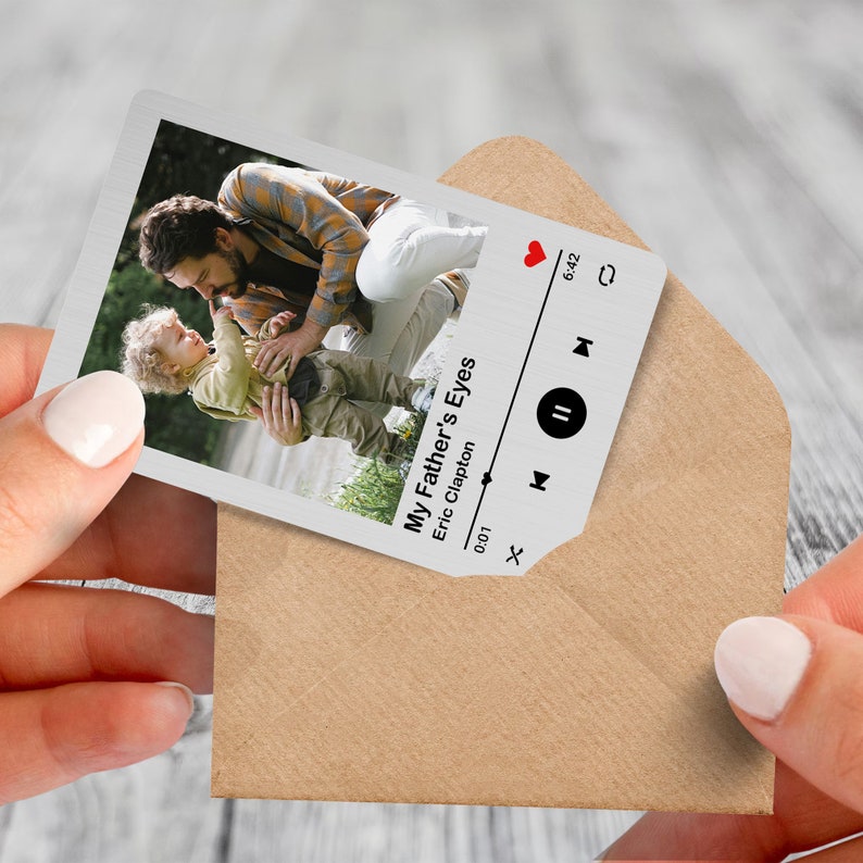 Personalized Photo Metal Wallet Card with Music, Custom Wallet Card Keepsake, Gift for Dad and Mom, Gift for Him, Bestie Gift, Couple Gifts