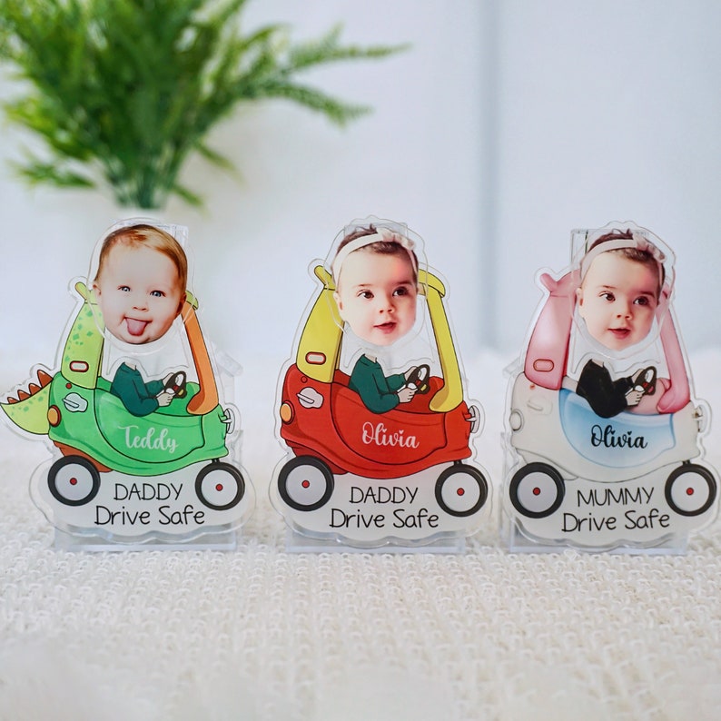 Custom Drive Safe Car Hanging,Personalized Photo Car Oranment,New Driver Gift,Head Shaking Ornament,Custom face Bobblehead,Fathers Day Gift