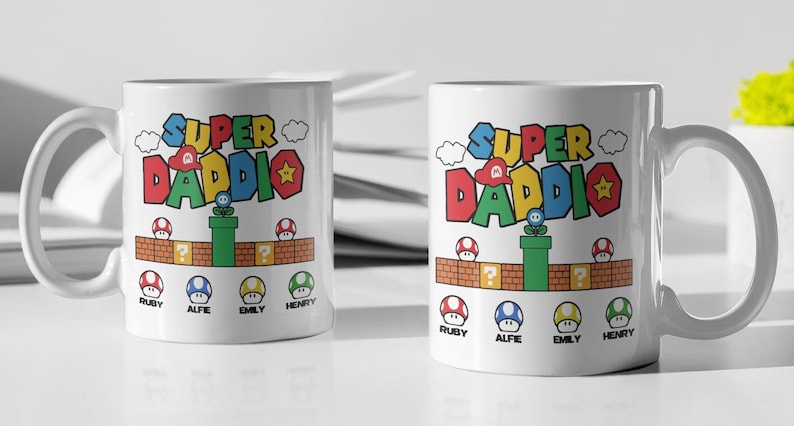 Father's Day Personalised Super Daddio Mug, Dad Gift, Gamer Gift, Personalised Birthday Gift, Funny Dad Gift