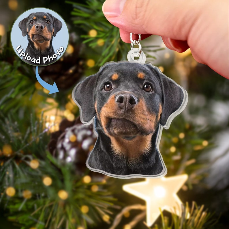 Custom Pet Photo Keychain, Acrylic Keychian, Dog Portrait Keychain, Cute Personalized Design Keychain, Kawaii Dog Keychain, Dog Lover Gift