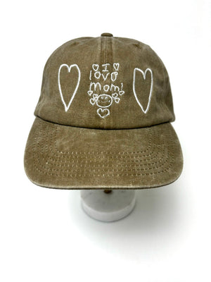 Kids Drawing Baseball Cap Gift for Mothers or Fathers Day Grandma Grandpa Gift Your Kids Artwork on Cotton Dad Hat Custom Embroidered Hat il_794xN.5994108985_r86m.jpg