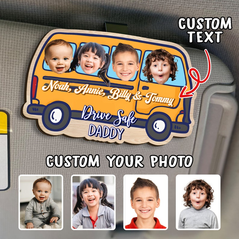 Personalized Photo Drive Safe Daddy Gift, Custom Car Visor Clip Photo, Fathers Day Picture Frame, New Dad from Baby, 1st Time Dad Gift