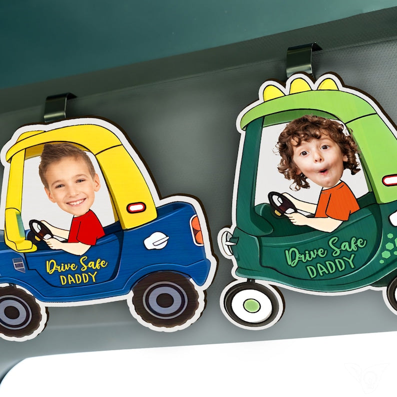 Drive Safe Daddy Gift, Custom Car Visor Clip Photo, Dad Car Visor Clip, New Dad from Baby, 1st Time Dad Gift from Wife, Father's Day Gift