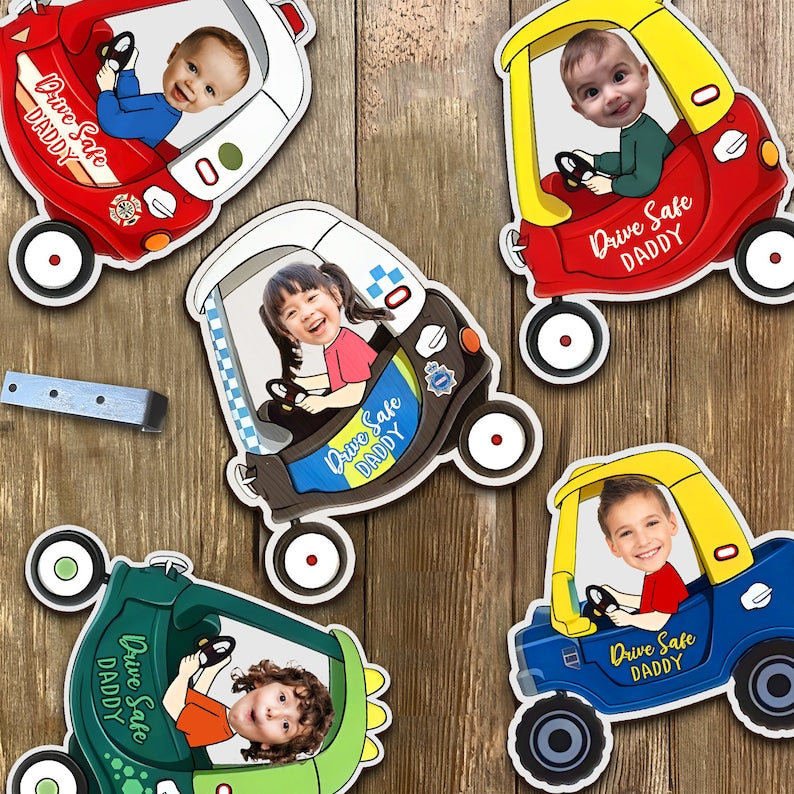 Drive Safe Daddy Gift, Custom Car Visor Clip Photo, Dad Car Visor Clip, New Dad from Baby, 1st Time Dad Gift from Wife, Father's Day Gift