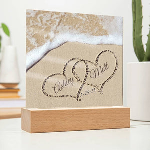Personalized Names in Sand, Coastal Decor, Custom Beach Art, Beach Wedding Gift, Newlywed Gift, Romantic Gift for Her, Romantic Gift for Him