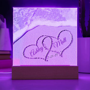 Personalized Names in Sand, Coastal Decor, Custom Beach Art, Beach Wedding Gift, Newlywed Gift, Romantic Gift for Her, Romantic Gift for Him