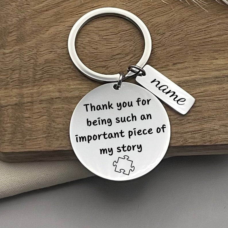 Thank You for Being Such an Important Part of My Journey Keychain - Personalized Gift