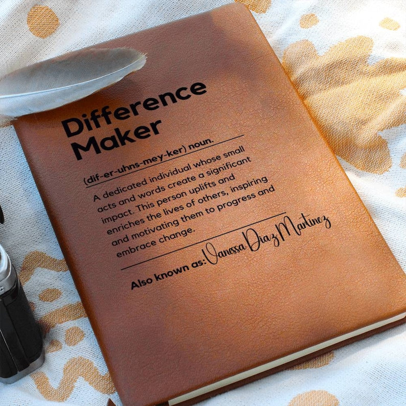 Personalized Difference Maker Journal Custom Difference Maker Gift Difference Maker Definition Gift Mentor Appreciation Gift Leader Present