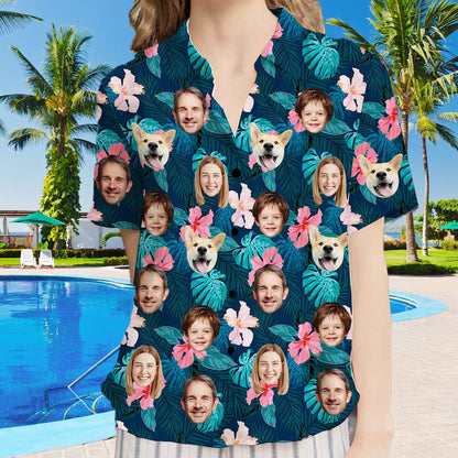 Personalized Picture Face Hawaiian Shirt, Custom Flower Pattern Hawaiian Shirt with Face, Personalized Hawaiian Button Shirt, Shirt for Dad Matching Couple , Family Father's Day Gift Summer Gift il_794xN.5995516647_p2t3.jpg?v=1716775961