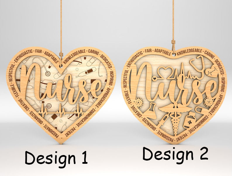 Nurse Ornaments , Gift for Nurse, Nurse Wood Ornament Laser Cut , Nurse Appreciation, Nurse life Chritsmas Gift