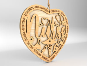 Nurse Ornaments , Gift for Nurse, Nurse Wood Ornament Laser Cut , Nurse Appreciation, Nurse life Chritsmas Gift