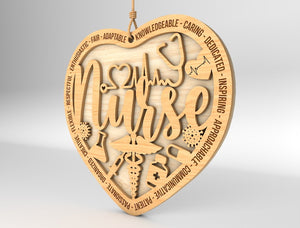 Nurse Ornaments , Gift for Nurse, Nurse Wood Ornament Laser Cut , Nurse Appreciation, Nurse life Chritsmas Gift