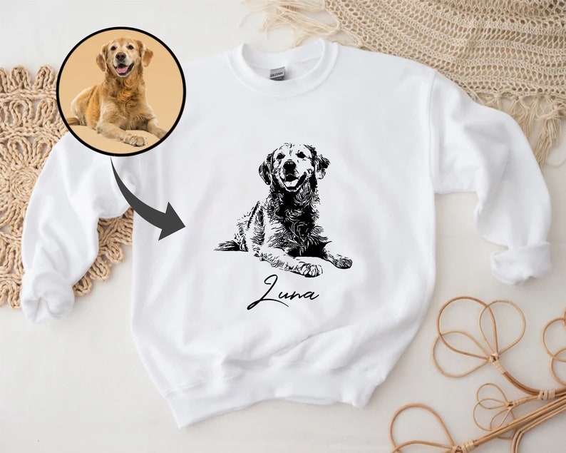 Custom Pet Photo Sweatshirt, Dog Dad Sweatshirt, Dog Mom Gifts, Personalized Pet Photo Gifts, Custom Pet Gifts, Pet Photo Print Sweatshirt