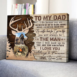 Hunting Deer Plaque Canvas Print, Custom Canvas Wall Art Father s Day Gift For Dad Hunter, Father's Day Gift For Dad Grandfather