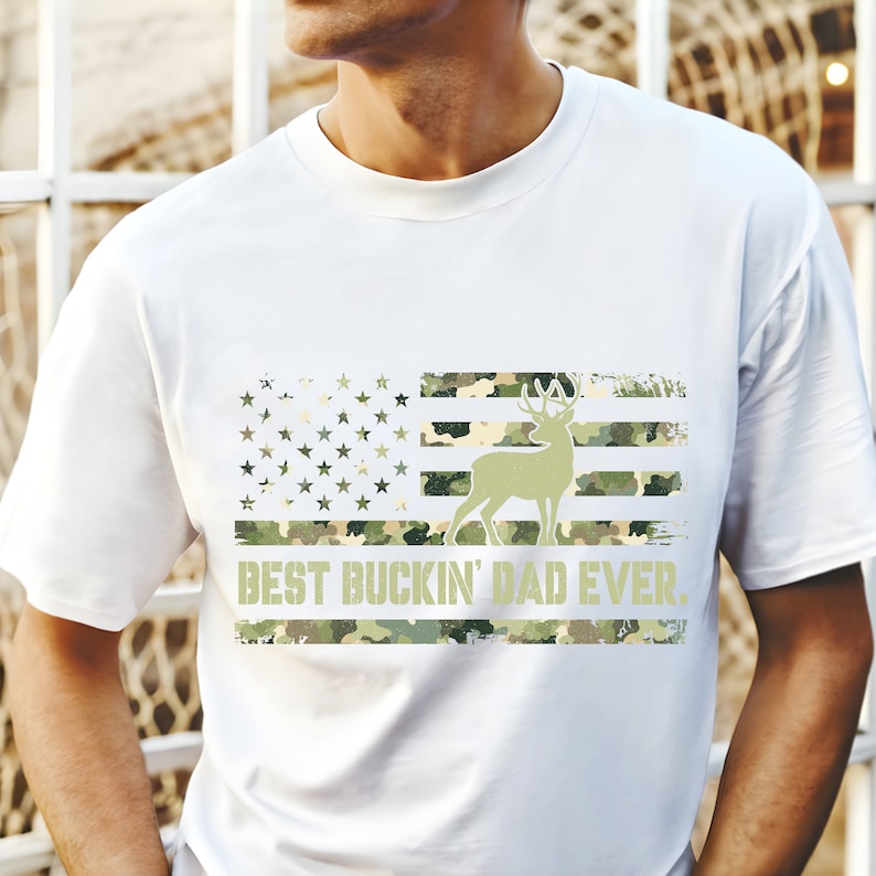 Best Buckin Dad Shirt, Father's Day Gift, Funny Dad T-Shirt, Deer Hunting Sweatshirt, Dad Life Shirrt, For Men,Dad Quotes