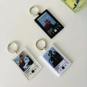Personalized Song Keychain, Custom Photo Keychain, Music Keychain, Unique Gifts for Her, Album Keychain, Gift for Couple, Song Keyring