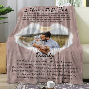 Personalized I Never Left You Memorial Blanket, Memorial Photo Blanket, Loss Of Loved One Blanket Gifs, Sympathy Blanket, In Heaven Blanket