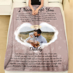 Personalized I Never Left You Memorial Blanket, Memorial Photo Blanket, Loss Of Loved One Blanket Gifs, Sympathy Blanket, In Heaven Blanket