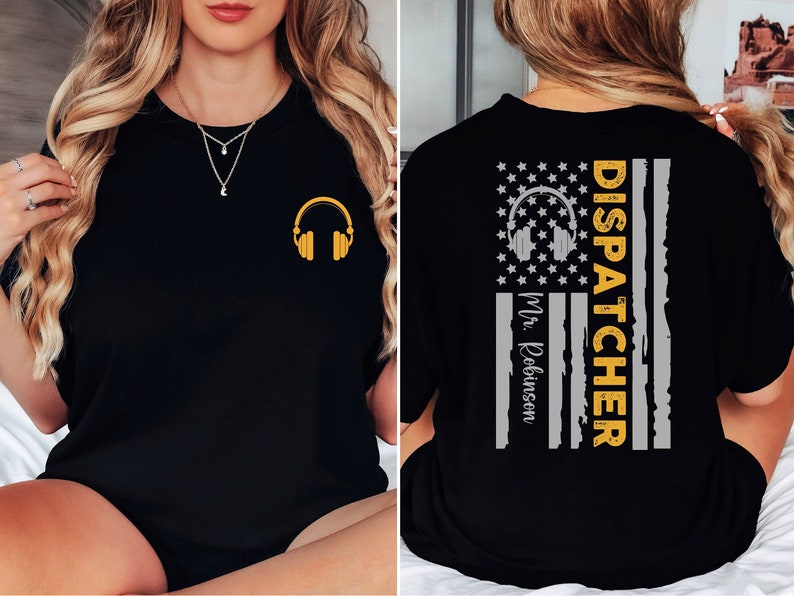 Dispatcher Appreciation Gift T-Shirt, Custom Dispatcher Shirt, 911 Dispatcher Sweatshirt, Emergency First Responder Tee, American Flag Shirt