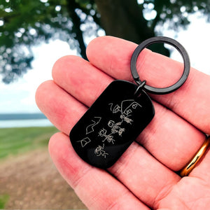 Custom Children's Drawing Stainless Keychain | Actual Kids Drawing | Childs Painting