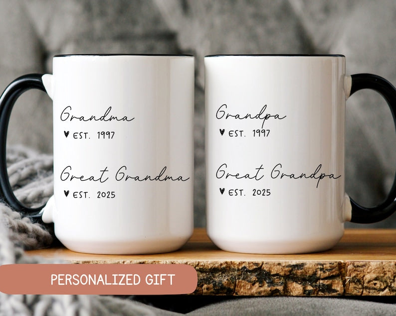 New Great Grandparents Pregnancy Announcement Gift, Great Grandparents To Be Baby Reveal Present, New Great Grandma and Grandpa Mug