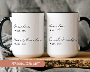 New Great Grandparents Pregnancy Announcement Gift, Great Grandparents To Be Baby Reveal Present, New Great Grandma and Grandpa Mug