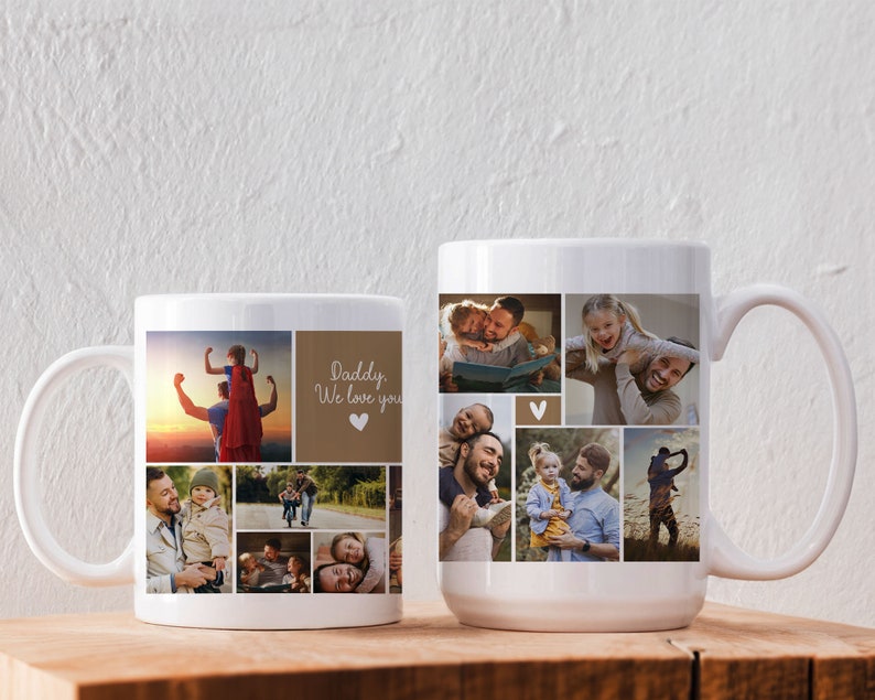 Personalized Photo Mug For Dad, Custom Photo Collage Gift, Fathers Day Gifts, Mug Gift For Daddy, Gift For Husband From Wife, Dad Gift