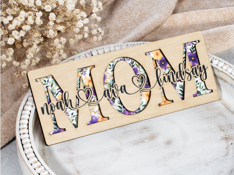 Mothers Day Gifts, Personalized Gifts for Mom, Mom Sign, Mom Birthday Gift, Gifts for Her, Mom Gifts from Kids, Mom Wood Sign Grandma