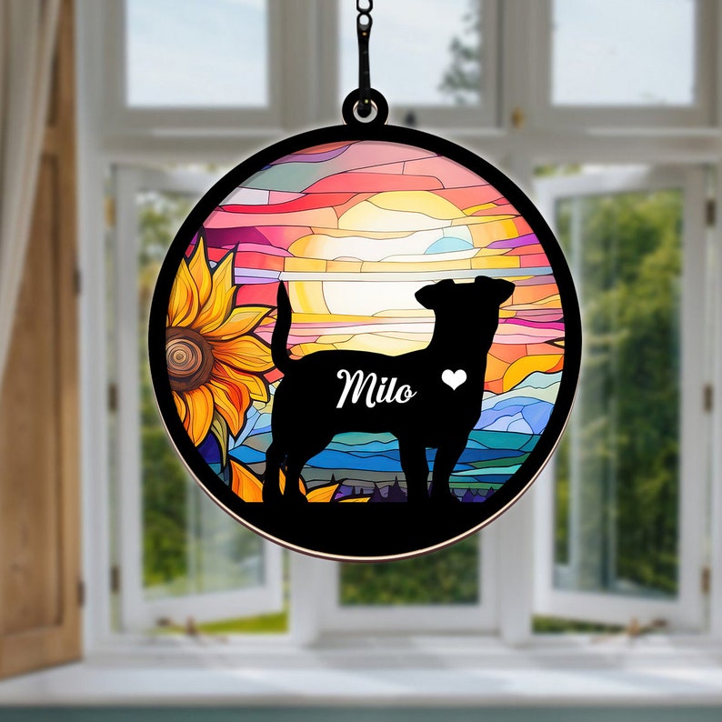 Personalized Dog Memorial Suncatcher, Dog Memorial Ornament, Custom Dog Loss Ornament,Dog Angel Suncatcher,Dog Memorial Gift, Dog Lover Gift