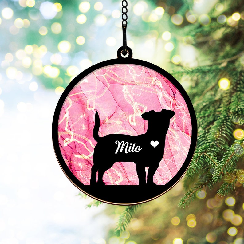Personalized Dog Memorial Suncatcher, Dog Memorial Ornament, Custom Dog Loss Ornament,Dog Angel Suncatcher,Dog Memorial Gift, Dog Lover Gift