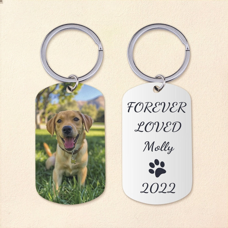 Custom Dog Photo Keychain, Cat Picture Keychains, Keyring For Pet Loss, Custom Pet Keychain, Engraved Pet Name Key Chain, Dog Memorial Gift il_794xN.6005283724_jzpd.jpg