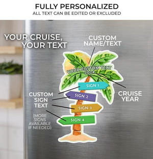 Cruise Door Magnets Sign Tropical Direction | Personalized Royal Caribbean Norwegian Celebrity Cruise Door Magnets | Cruise Gift Idea