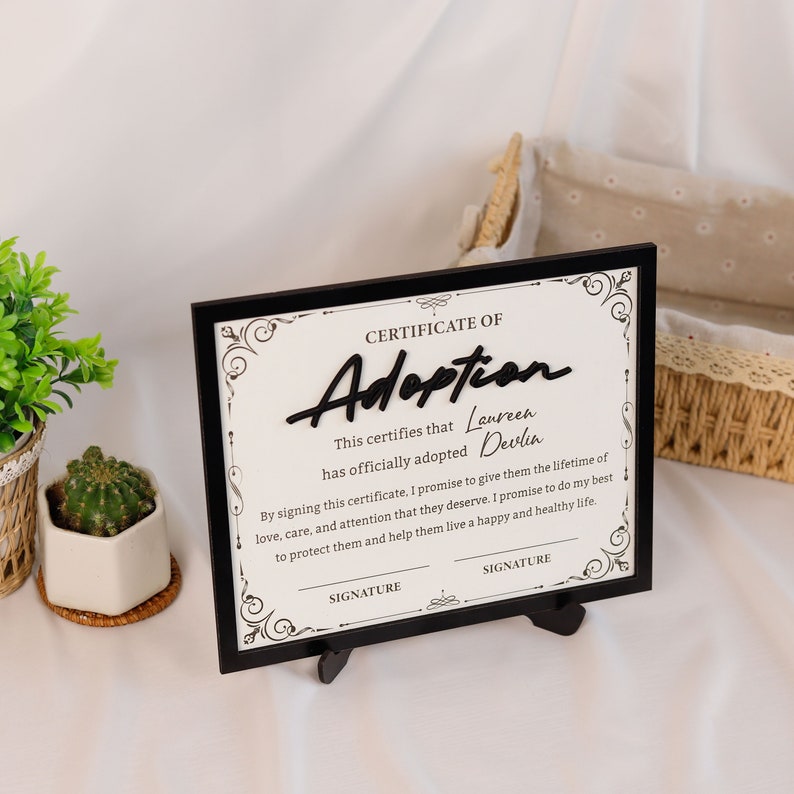 2-Layered Adoption Wooden Plaque, Personalized Step Dad Fathers Day Gift from Kids, Adopted Dad Gift, Step Dad Adoption, Blended Family Sign