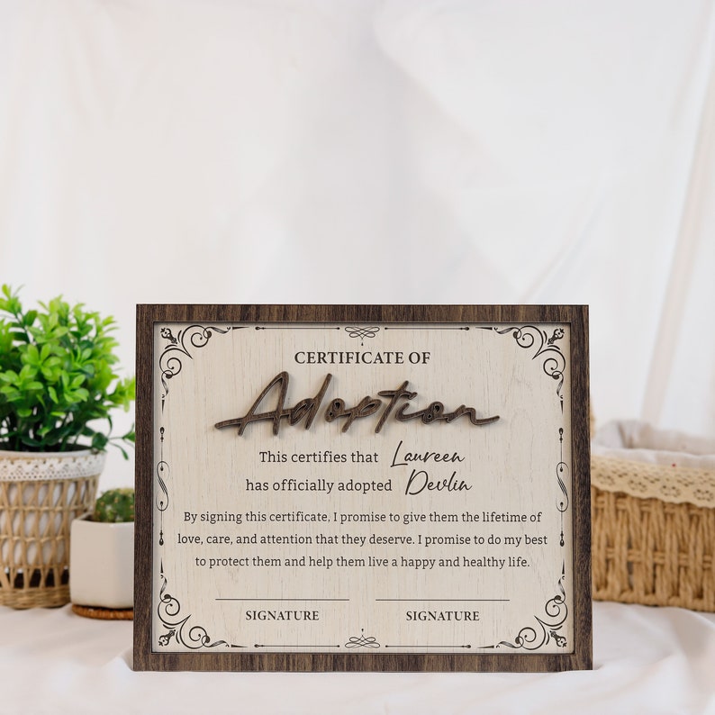 2-Layered Adoption Wooden Plaque, Personalized Step Dad Fathers Day Gift from Kids, Adopted Dad Gift, Step Dad Adoption, Blended Family Sign