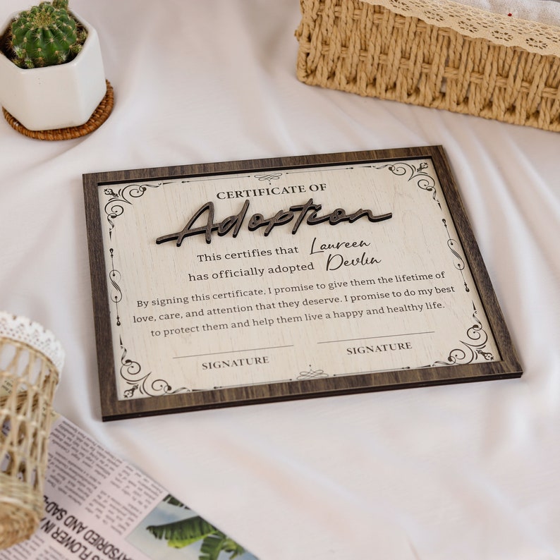 2-Layered Adoption Wooden Plaque, Personalized Step Dad Fathers Day Gift from Kids, Adopted Dad Gift, Step Dad Adoption, Blended Family Sign