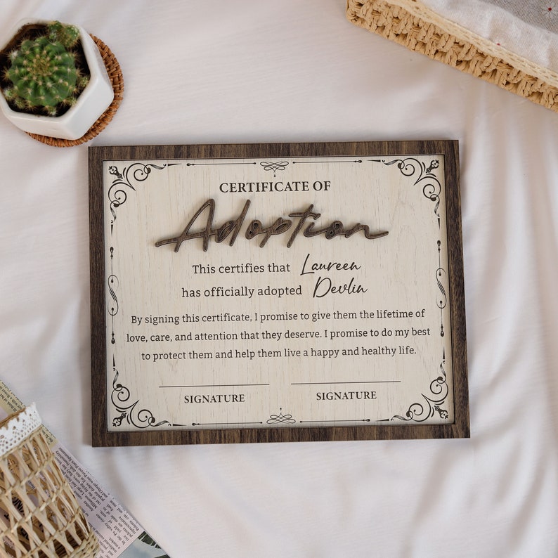 2-Layered Adoption Wooden Plaque, Personalized Step Dad Fathers Day Gift from Kids, Adopted Dad Gift, Step Dad Adoption, Blended Family Sign