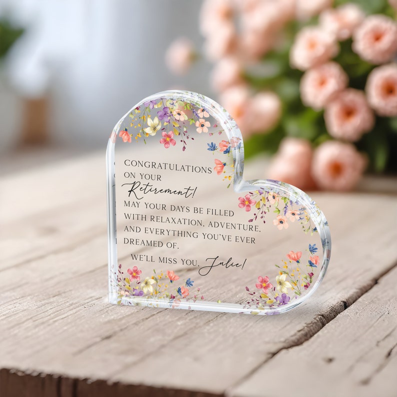 Personalized Retirement Gift, Retirement Acrylic Plaque, Retirement Gift for Women, Retirement Plaque, Custom Message Gift for Retirement