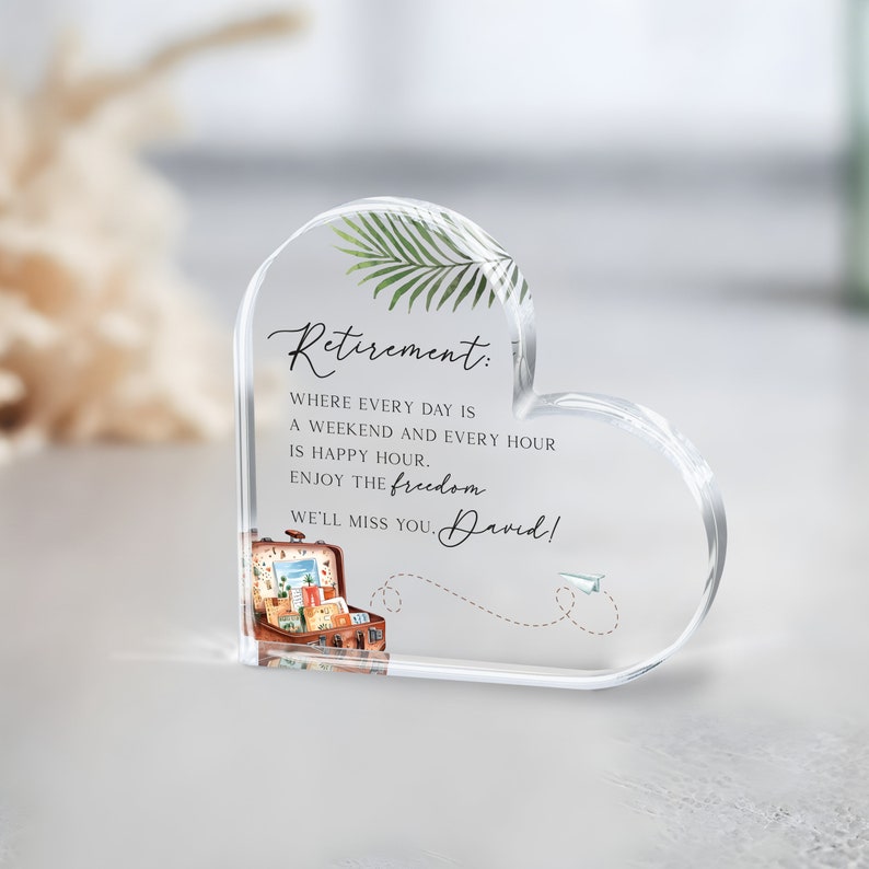 Personalized Retirement Gift, Retirement Acrylic Plaque, Retirement Gift for Women, Retirement Plaque, Custom Message Gift for Retirement