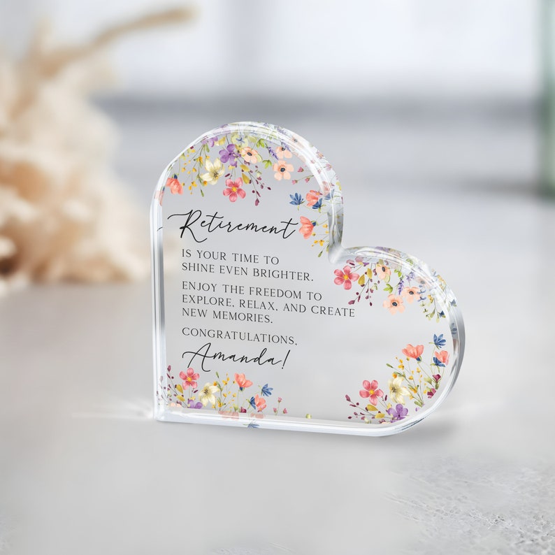 Personalized Retirement Gift, Retirement Acrylic Plaque, Retirement Gift for Women, Retirement Plaque, Custom Message Gift for Retirement