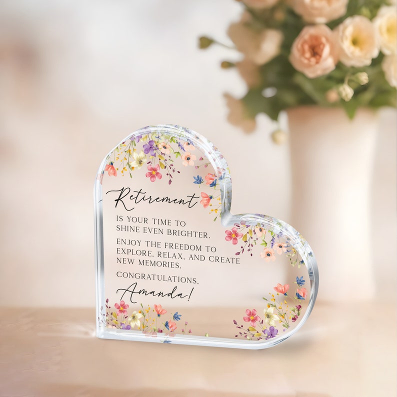 Personalized Retirement Gift, Retirement Acrylic Plaque, Retirement Gift for Women, Retirement Plaque, Custom Message Gift for Retirement