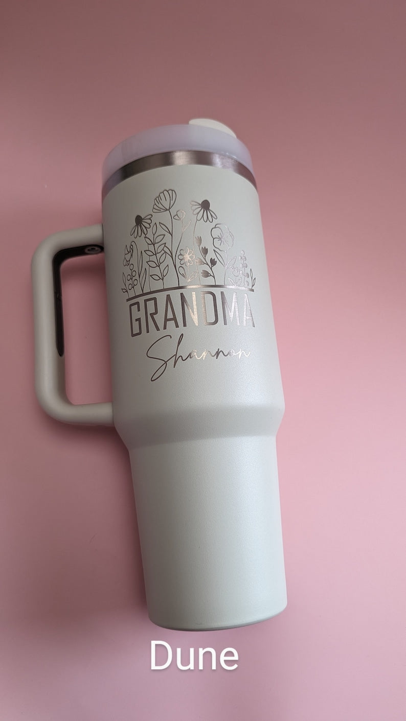 Personalized grandma gift nana tumbler with grandkids name Custom Mama cup 40 oz with kids name Mimi gift from Grandchildren birthday gift