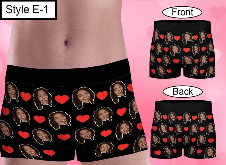 Personalized Face Boxer Briefs For Men, Funny Underwear With Face, Photo Boxers, Custom Wedding Gift for Bridegroom, Crazy Boxers For Dad