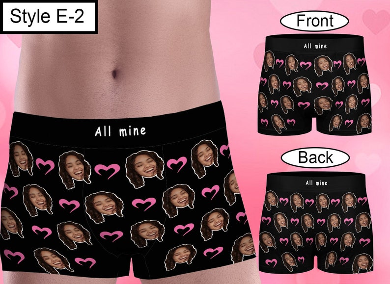 Personalized Face Boxer Briefs For Men, Funny Underwear With Face, Photo Boxers, Custom Wedding Gift for Bridegroom, Crazy Boxers For Dad