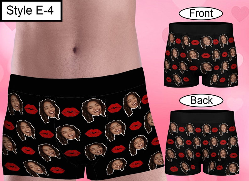 Personalized Face Boxer Briefs For Men, Funny Underwear With Face, Photo Boxers, Custom Wedding Gift for Bridegroom, Crazy Boxers For Dad